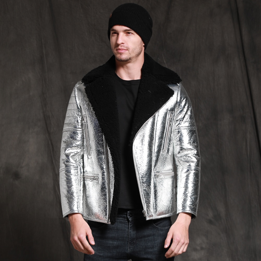 2019 new mens silver b3 shearling jacket  Ʈ ª..